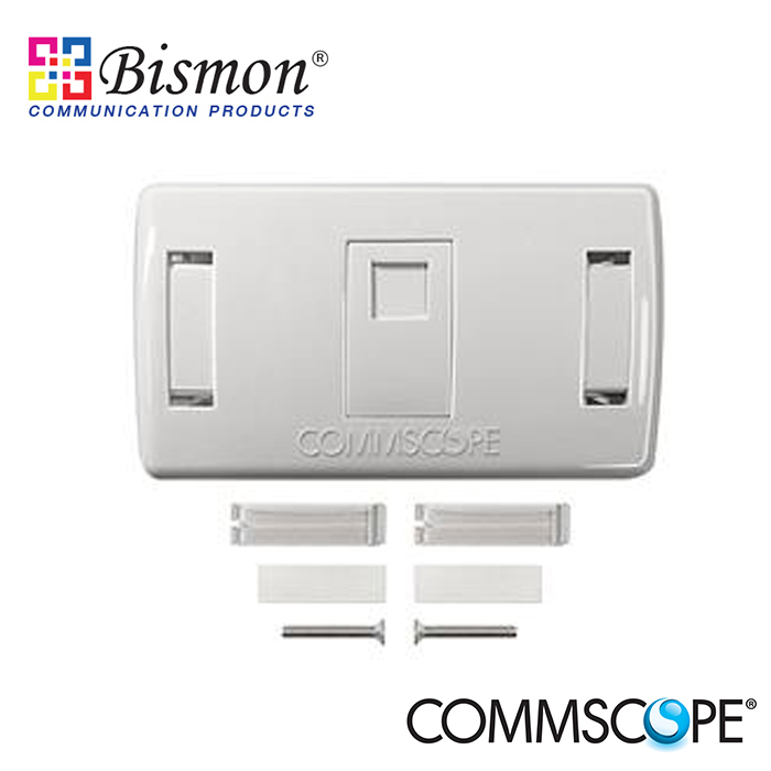 Commscope-Face-Plate-Kits-Shutter-Decorator-Standard-1-Port-White